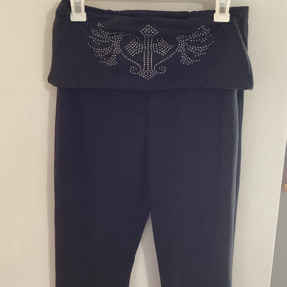 Black Fold-Over Waist Yoga Pants